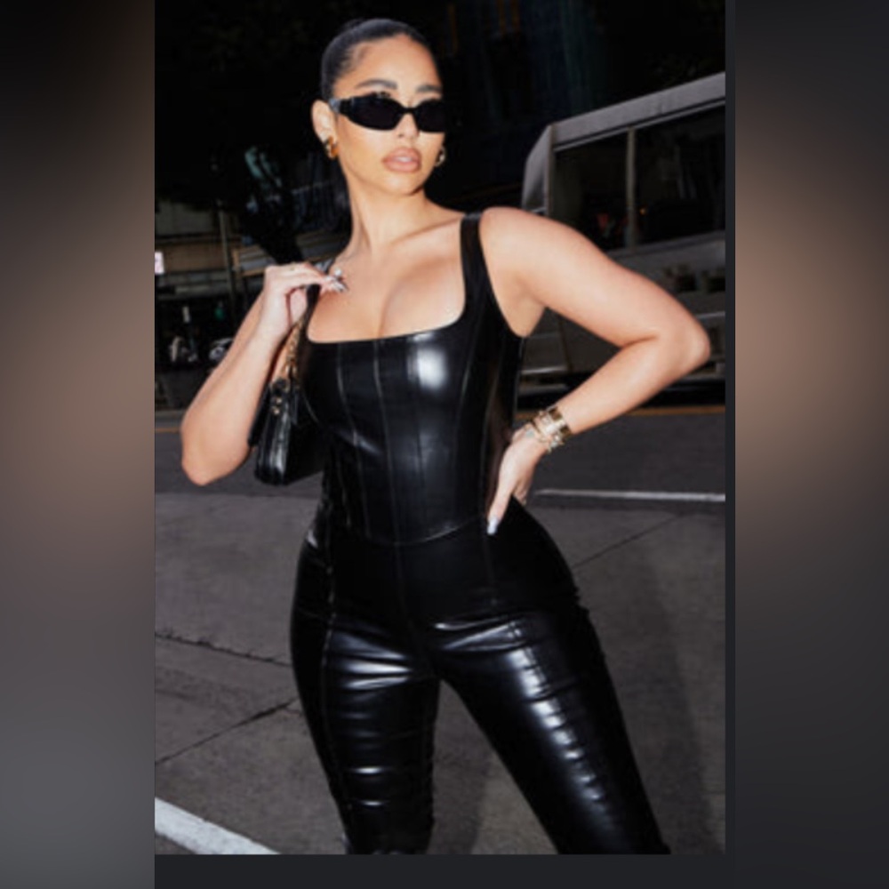 Large Size Leather Jumpsuit